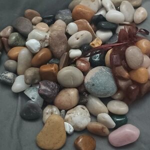 Mixed Tumbled Stone Collection with Organza Pouch - Assorted Earth Tones